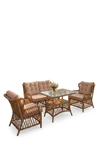 SALINCAKCIM Defne Model 2+1+1 Rattan Balkon Ve Bahçe Takımı