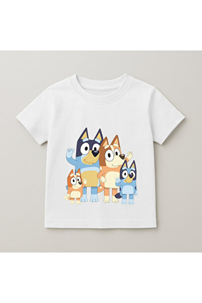 SVART WEAR Bluey Family Printed Kids T-Shirt 100% Cotton White