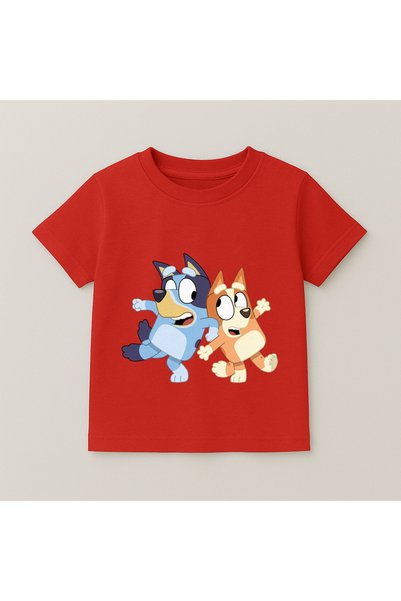 SVART WEAR Tricou pentru copii cu imprimeu Bluey și Bingo Dancing, 100% bumba...