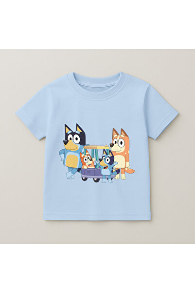 SVART WEAR Bluey Birthday Family Printed Kids T-Shirt 100% Cotton Baby Blue