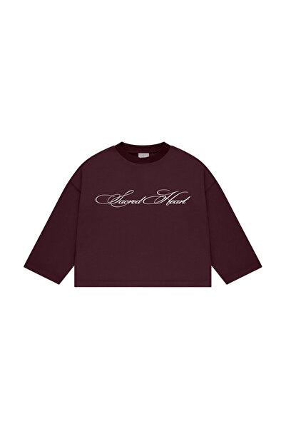 lethestudios Sacred Heart Baskılı Uzun Kollu Basic T-Shirt