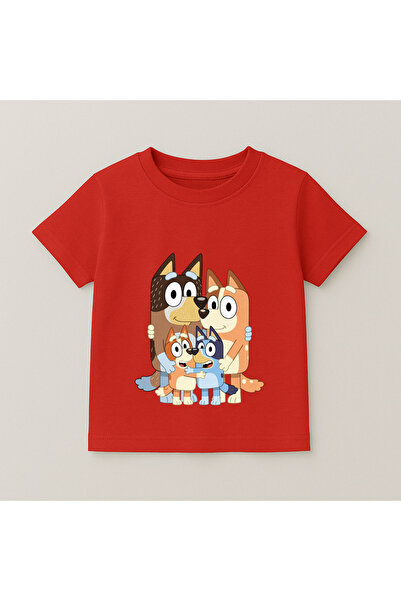 SVART WEAR Παιδικό μπλουζάκι με στάμπα Bluey Family Portrait, 100% βαμβακερό,...