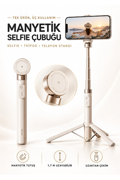 Sidox Akıllı Telefon Gimbal Magnetic Selfie Video Çubuğu Kumandalı Ayarlanabi...