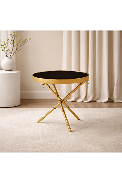 Roots Furniture Gold Cane End Table
