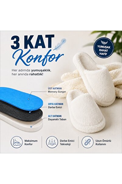 Black Flex Cozy Step 3-Layer Plush Slippers Flat Cream 36-41