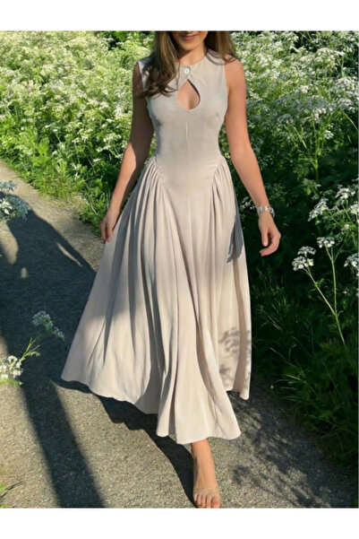 My Blog Stone Linen Textured Dress- 3Y2025133