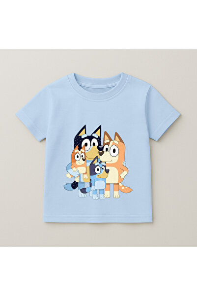 SVART WEAR Bluey Family Printed Kids T-Shirt 100% Cotton Baby Blue