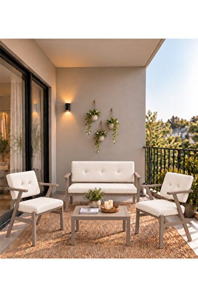 Avmpark OPERA Bahçe & Balkon Oturma Grubu Kaz Ayağı 2 Tekli Koltuk, 1 İkili K...