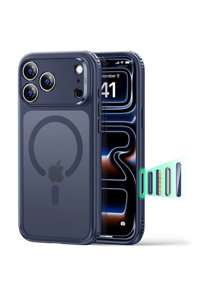ESR Phone Case for iPhone 18 Pro, Classic Hybrid Halolock, TPU Gel, ESR, Navy...