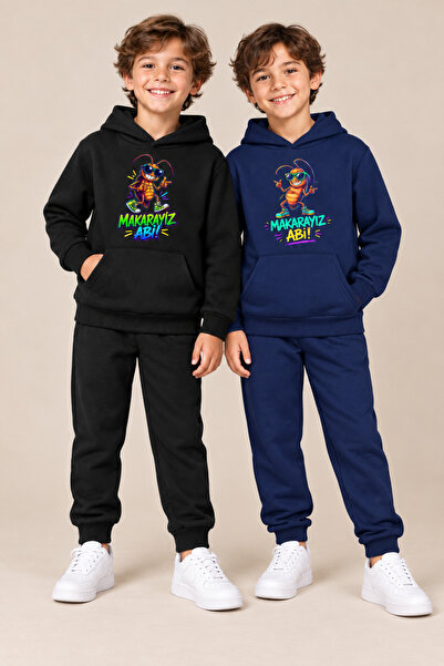 han elegant 4-Piece Cockroach Printed “We Are Here Brother” Written Hooded Ka...