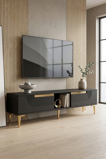 CENEYRA TSA1508AG MEYRA TV Sehpası Antrasit-Gold 150cm