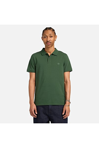 Timberland Millers River Short Sleeve Stretch Polo Men's Green Tshirt