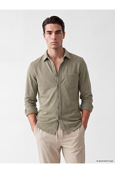 LC Waikiki Lcwaikiki Classic Beige Regular Fit Men's Shirt