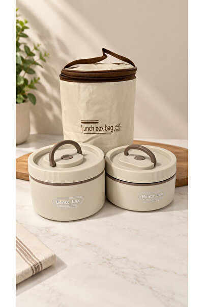 FAVORA 2'li Çelik Termoslu Lunch Box Yemek Kabı Seti