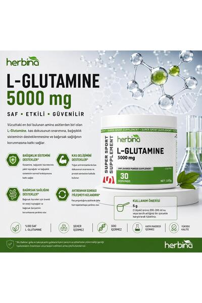 Herbina L-Arginine 150 Gr + L-Glutamine 150 Gr + Creatine Monohydrate 150 Gr 3-Pack Product Pack