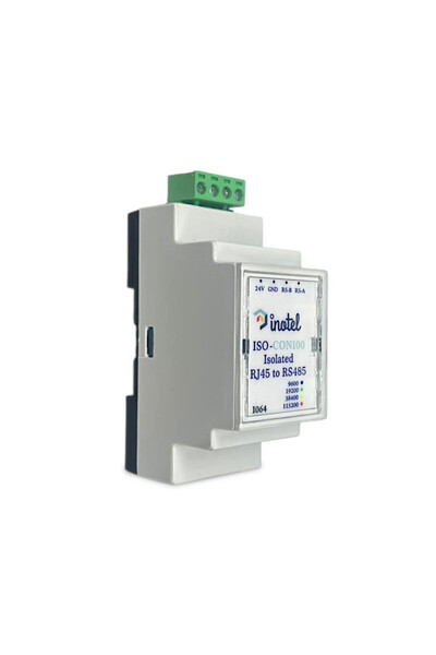 ISO-CON100 İzolasyonlu RJ45 RS485 Dönüştürücü 2,5 kV DIN Ray