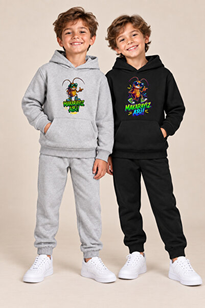 han elegant 4-Piece Cockroach Printed “We Are Here Brother” Written Hooded Ka...