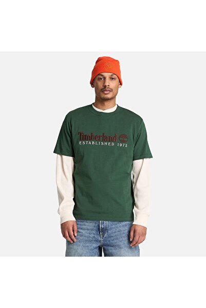 Timberland Established 1973 Ss Embroidered Tee Men's Green Tshirt