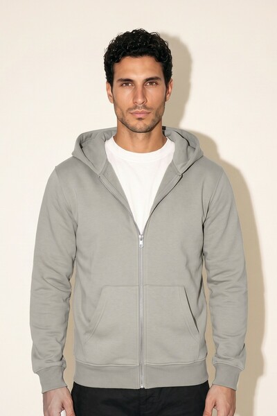 JSCO Men's Anthracite 6202 Hooded 3 Thread Sweatshirt