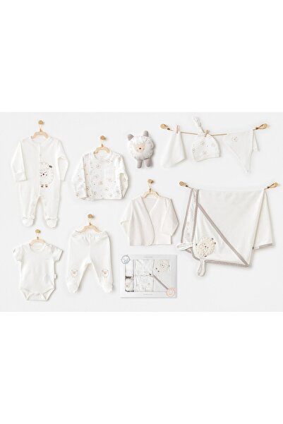 andywawa %100 Pamuk, Unisex Kuzucuk Desenli 10’lu Hastane Çıkışı, 0-3 Ay