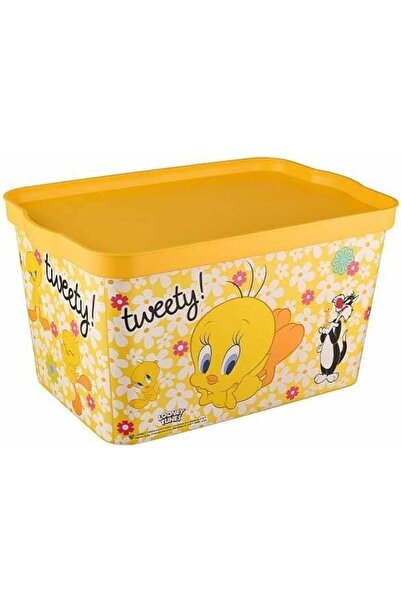 Tuffex Tweety Lisanslı 24 Litre Hazneli Kapaklı Oyuncak Kutusu ve Organizatör