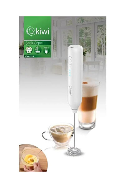 Genel Markalar Kiwi Kcw-1223 Pratik Şarjlı Süt Ve Kahve Köpürtücü Beyaz