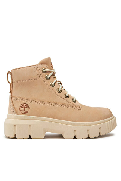 Timberland حذاء جراي فيلد ميد لاسي أب بوت نسائي باللون البيج الفاتح