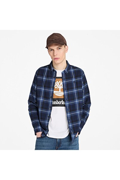 Timberland Cămașă din flanelă în carouri, de greutate medie, pentru bărbați, ...
