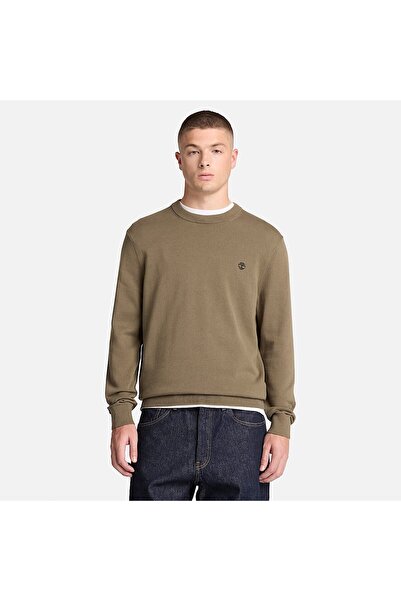 Timberland Williams River Cotton Crew Neck Sweater Men's Khaki Sweatshirt