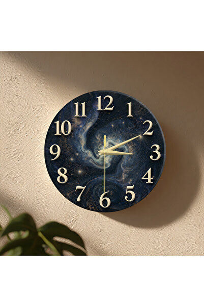 no26dekor 🕒 Galaxy temalı Modern Duvar Saati ✨ Sessiz Mekanizma 🎨 Camsız MD...