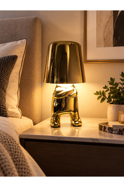 ARVALE Gold Kolları Çapraz İnsan Figürlü Dekoratif LED Masa Lambası – Modern ...