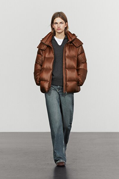 Massimo Dutti Saten şişme mont