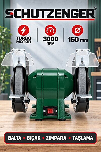 150mm BIÇAK BİLEME ZIMPARA MAKİNESİ BALTA BIÇAK DEMİR BİLEME TAŞ MOTOR YEŞİL-150m