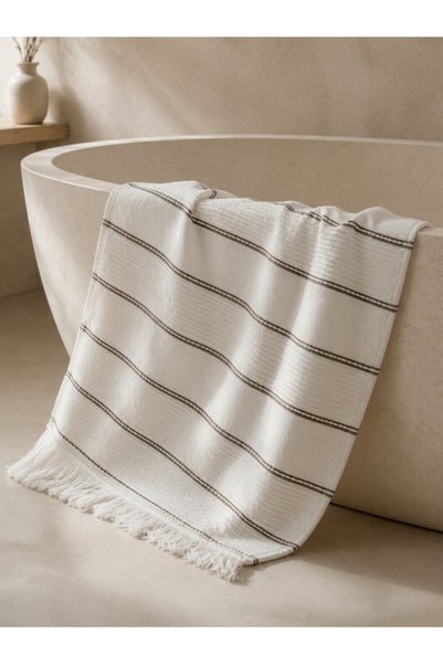 ZIY Collection Home Series 2-Piece Kitchen Set - Tasseled Design Kitchen Towel 40X60Cm, Plain Design Kitchen Napkin with Tassels 40X40Cm