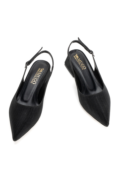 Melvoria Women's Open Back Low Heeled Evening Dress Shoes
