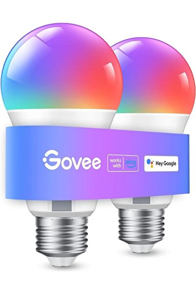 Govee مصباح LED ذكي E27، قابل للتعتيم RGBWW، 800 لومن، عبوة من قطعتين