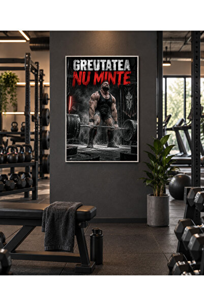 Miutic Print Studio Tablou decorativ pentru Fitness „Greutatea nu minte”, Tab...
