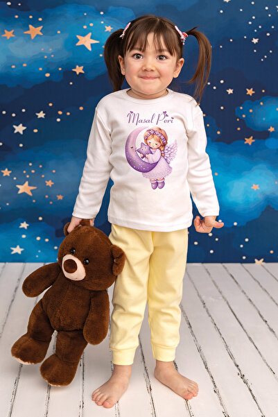 Pia Baby İsme Özel Kız Çocuk Pijama Takımı %100 Pamuk Penye İsim Baskılı Kişi...
