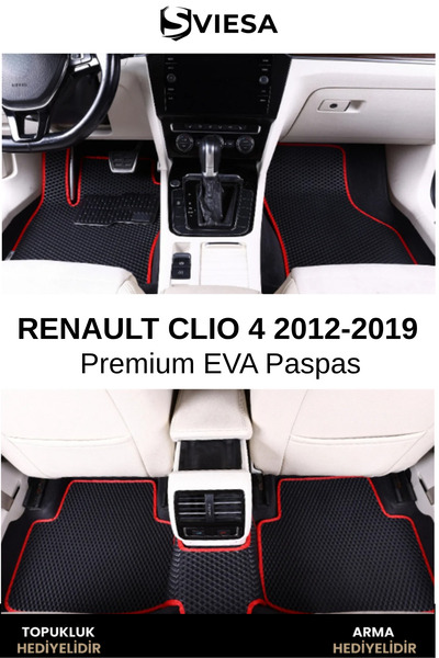 Sviesa EVA Renault Clio 4 2012-2019 Uyumlu Araç Paspas Havuzlu Taban Su Geçir...
