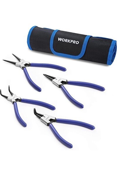Workpro طقم كماشات حلقات التثبيت مكون من 4 قطع، 180 مم للاستخدام الداخلي والخ...