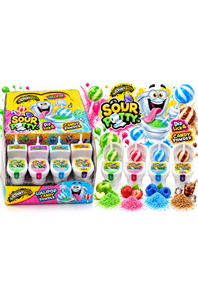 Johny Bee Sour Potty – Acadea cu Pudră Acrișoară, 4 Arome, 24 bucăți x 19 g
