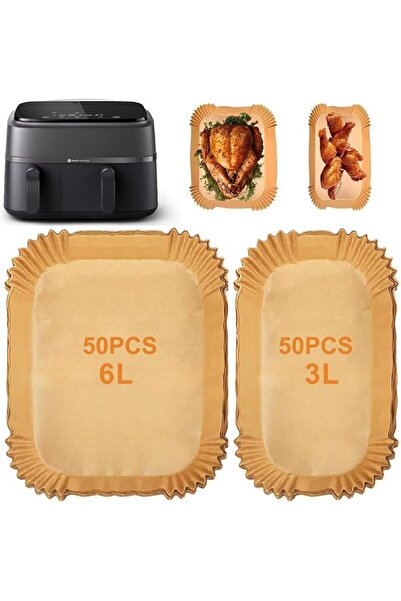 Breezone 100 Pieces Airfryer Oven Paper, Philips Dual Basket Airfryer 3000 Se...