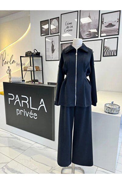 Nuss Şerit ve Taş Detaylı Pantolon Takım