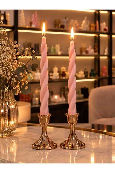 SCA CANDLE Dekoratif Burgu Şamdan Mumu 2'li – Pembe