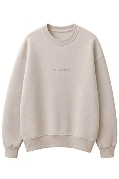 Bej Oversize Sweatshırt