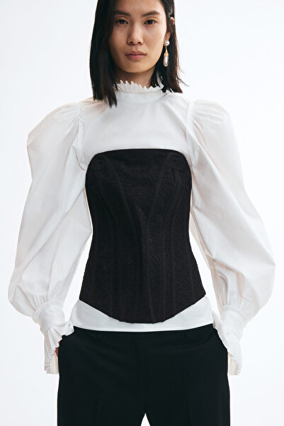 H&M İşlemeli Korse Üst