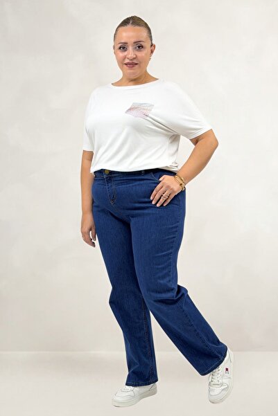 Eslina 5053-1 Semi-Elastic Waist Jeans - Blue