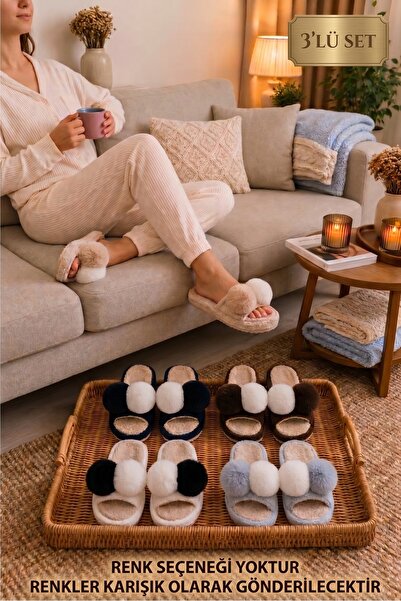 Slipcat 3-Piece Silent Sole Women's Slippers Indoor House Slippers Guest Slip...