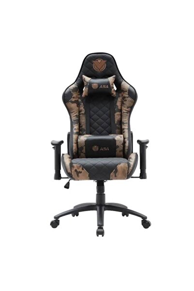 ASA Diamond Gaming Chair in Brown Camo with Back and Neck Cushions