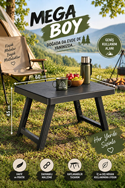 Mecra Life Mega Boy Katlanır Kamp Masası 45x60 cm – Piknik Bahçe Balkon Kamp ...